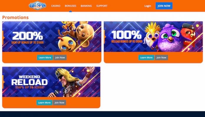 Big Spin Casino Reload Bonuses