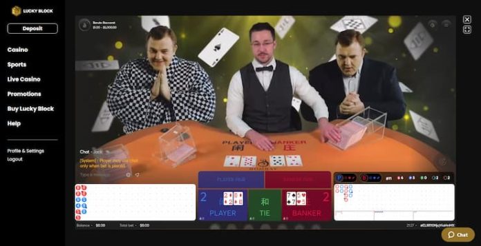 Bitcoin Live Baccarat at Lucky Block Casino