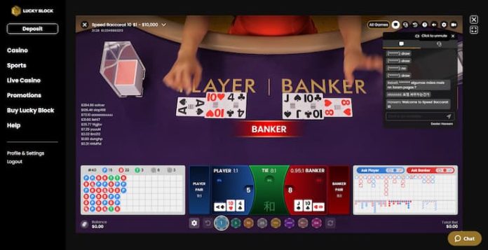 Bitcoin Live Baccarat at Lucky Block Casino